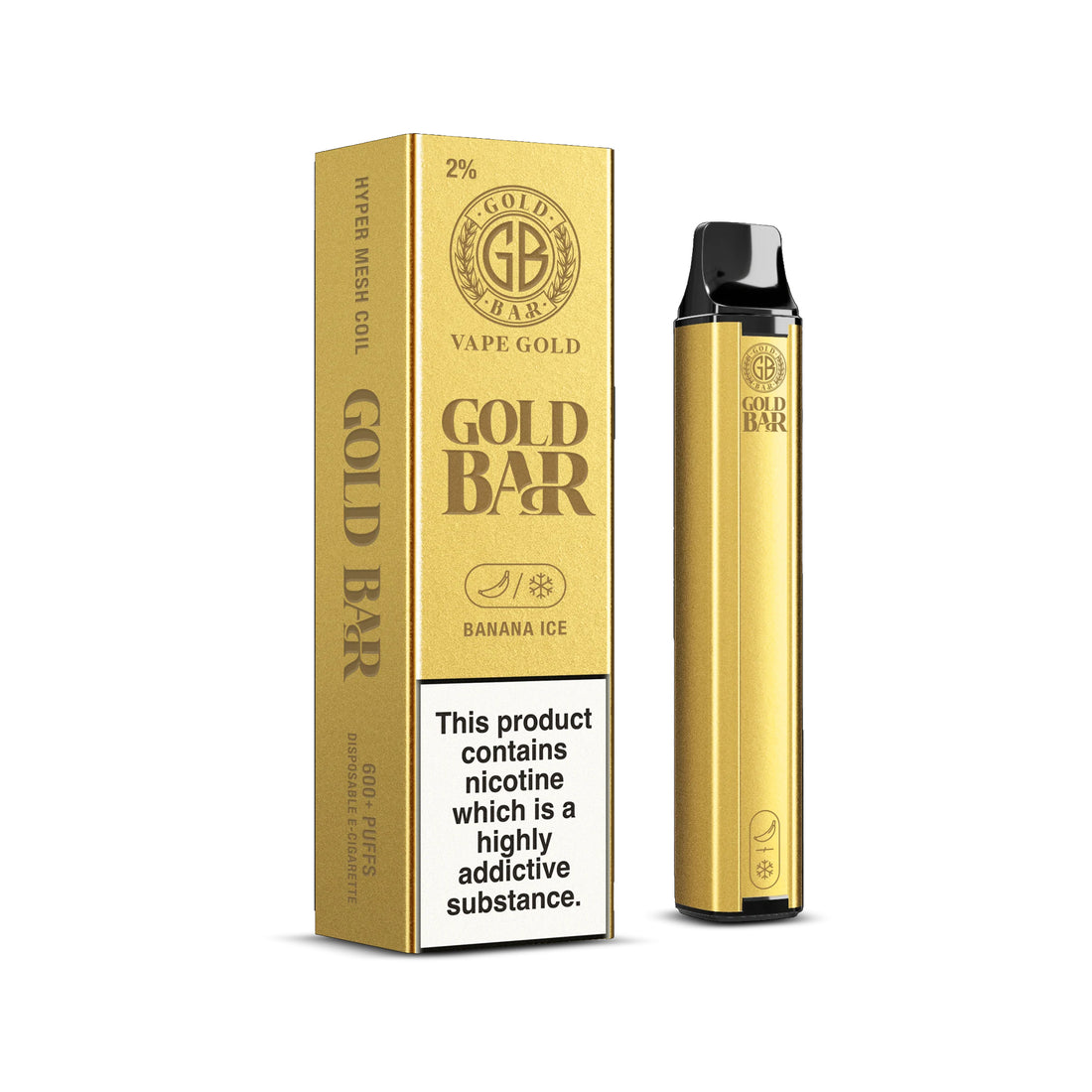 Gold Bar disposable vapes - Banana Ice - banana flavour vapes  multiVAPE