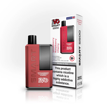 disposable vapes ivg smart 5500 strawberry raspberry cherry flavour vapes